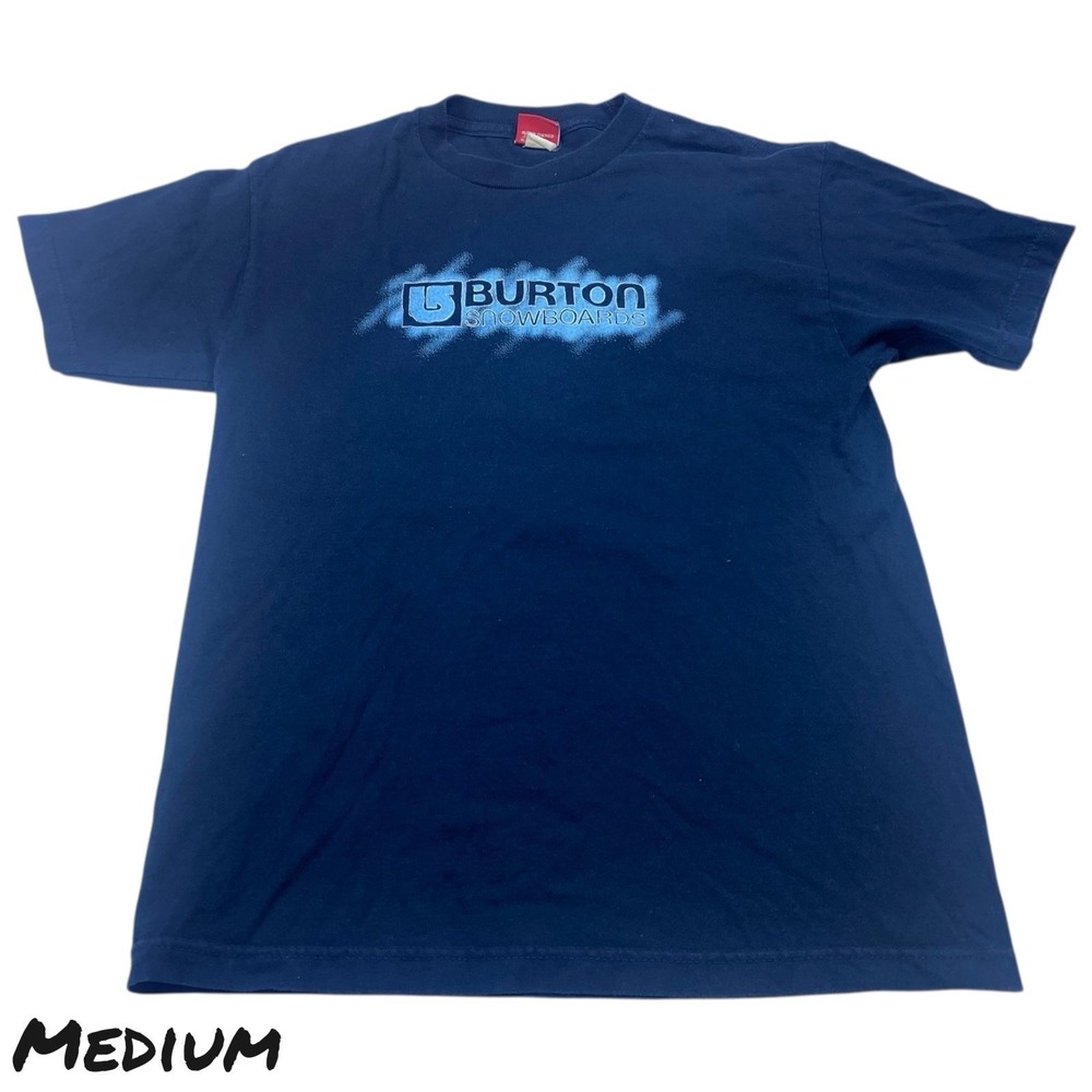Vintage Burton Shirt Mens Medium Blue Y2K Grunge Emo Punk Snowboards Skiing Tee